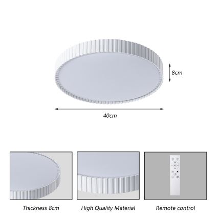 Brilagi - Ρυθμιζόμενο φωτιστικό οροφής LED CORVO LED/54W/230V 3000-6000K λευκό διάμ. 40 cm + τηλεχειριστήριο