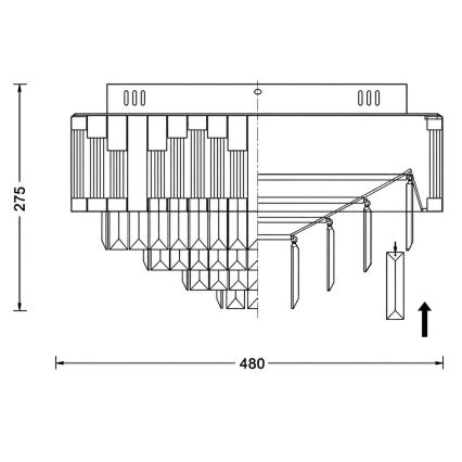 BRILAGI - LED ρυθμιζόμενο φωτιστικό οροφής CROWN LED/41W/230V 3000-6000K διάμ. 48 cm χρυσό + τηλεχειριστήριο