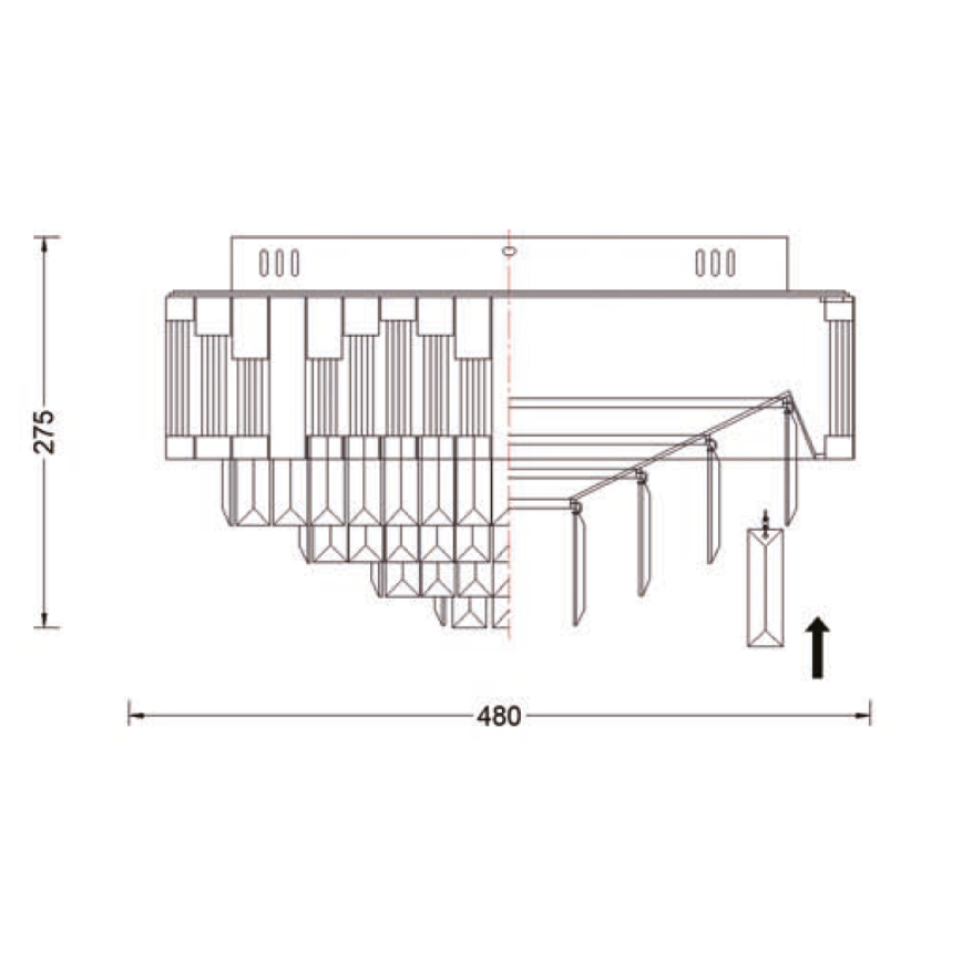Brilagi - Ρυθμιζόμενο φωτιστικό οροφής LED CROWN LED/41W/230V 3000-6000K Ø 48 cm μαύρο + τηλεχειριστήριο