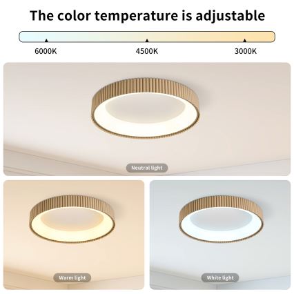 Brilagi - Ρυθμιζόμενο φωτιστικό οροφής LED FALCON MODERN LED/30W/230V 3000-6500K διάμ. 40 εκ. μπεζ + τηλεχειριστήριο