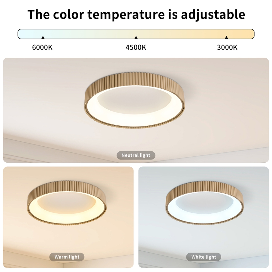 Brilagi - Ρυθμιζόμενο φωτιστικό οροφής LED FALCON MODERN LED/30W/230V 3000-6500K διάμ. 40 εκ. μπεζ + τηλεχειριστήριο