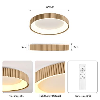 Brilagi - Ρυθμιζόμενο φωτιστικό οροφής LED FALCON MODERN LED/30W/230V 3000-6500K διάμ. 40 εκ. μπεζ + τηλεχειριστήριο