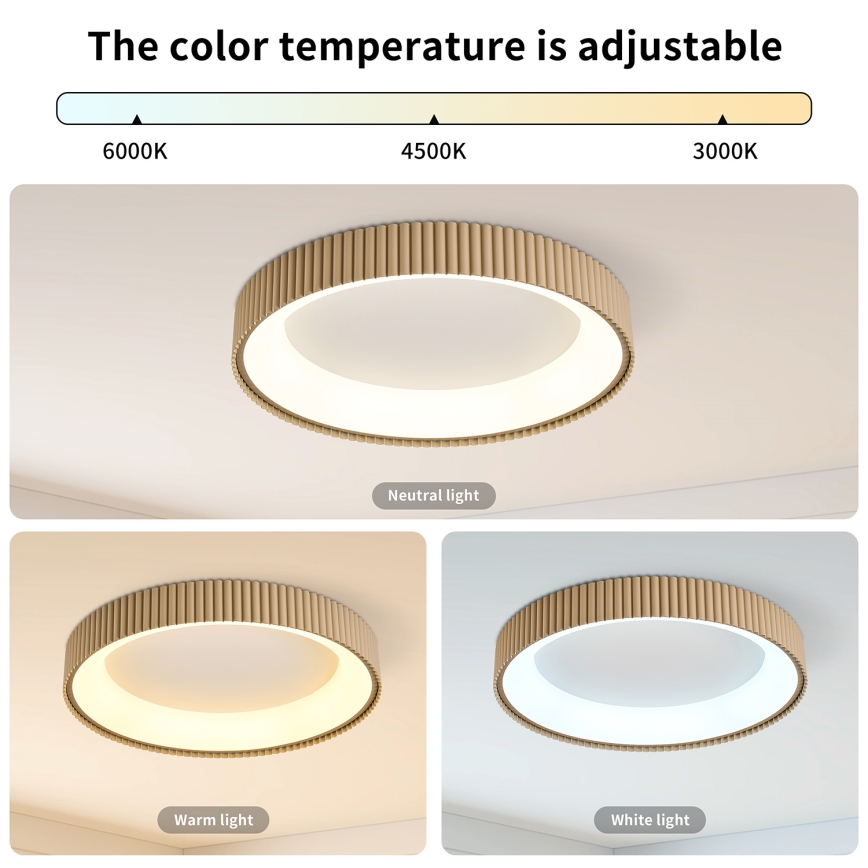 Brilagi - LED ρυθμιζόμενο φωτιστικό οροφής FALCON MODERN LED/54W/230V 3000-6500K 60 cm μπεζ + τηλεχειριστήριο