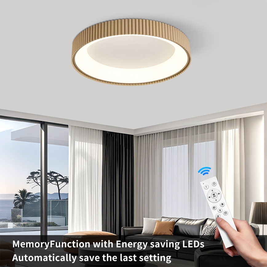 Brilagi - LED ρυθμιζόμενο φωτιστικό οροφής FALCON MODERN LED/54W/230V 3000-6500K 60 cm μπεζ + τηλεχειριστήριο