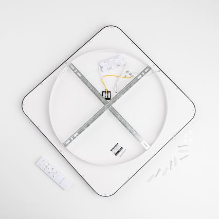 Brilagi - Ρυθμιζόμενο LED φωτιστικό οροφής FALCON SLIM LED/50W/230V 3000-6500K 50x50 cm μαύρο + τηλεχειριστήριο