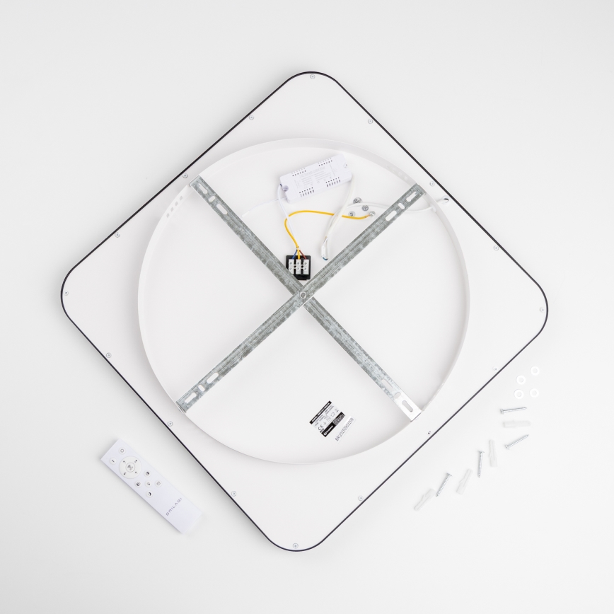 Brilagi - Ρυθμιζόμενο LED φωτιστικό οροφής FALCON SLIM LED/50W/230V 3000-6500K 50x50 cm μαύρο + τηλεχειριστήριο