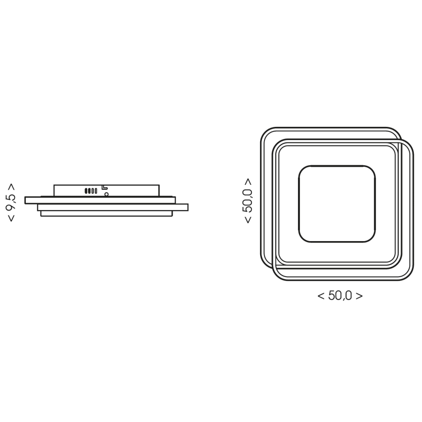 Brilagi - LED ρυθμιζόμενο φωτιστικό οροφής FLARE LED/102W/230V 3000-6000K 50x50 cm μαύρο + τηλεχειριστήριο