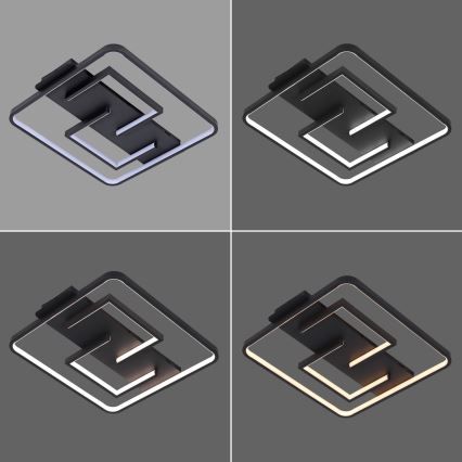 Brilagi - LED ρυθμιζόμενο φωτιστικό οροφής FLARE LED/34W/230V 3000-6000K 48x48 cm μαύρο + τηλεχειριστήριο