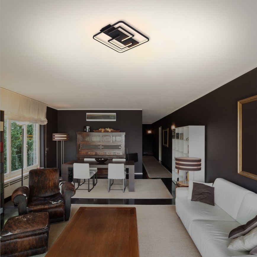 Brilagi - LED ρυθμιζόμενο φωτιστικό οροφής FLARE LED/34W/230V 3000-6000K 48x48 cm μαύρο + τηλεχειριστήριο