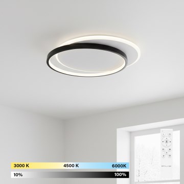Brilagi - Ρυθμιζόμενο LED φωτιστικό οροφής FLARE LED/48W/230V 3000-6000K 39,5x45 cm λευκό/μαύρο + τηλεχειριστήριο