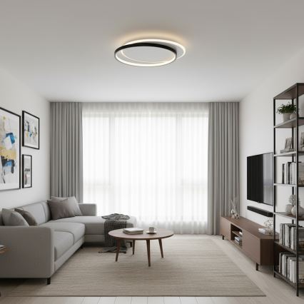Brilagi - Ρυθμιζόμενο LED φωτιστικό οροφής FLARE LED/48W/230V 3000-6000K 39,5x45 cm λευκό/μαύρο + τηλεχειριστήριο