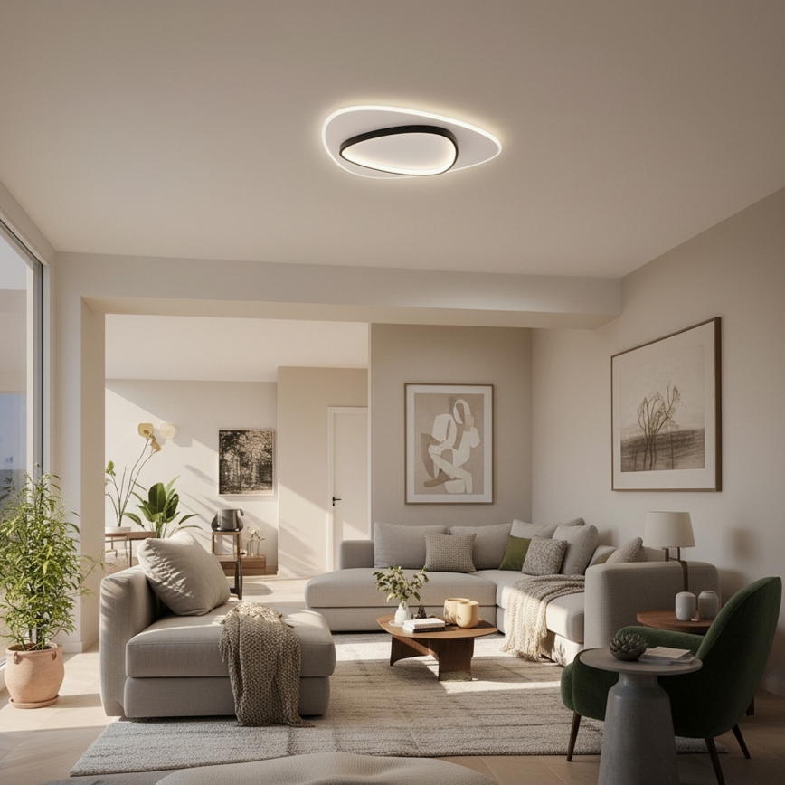 Brilagi - Ρυθμιζόμενο LED φωτιστικό οροφής FLARE LED/70W/230V 3000-6000K 55x55 cm λευκό/μαύρο + τηλεχειριστήριο