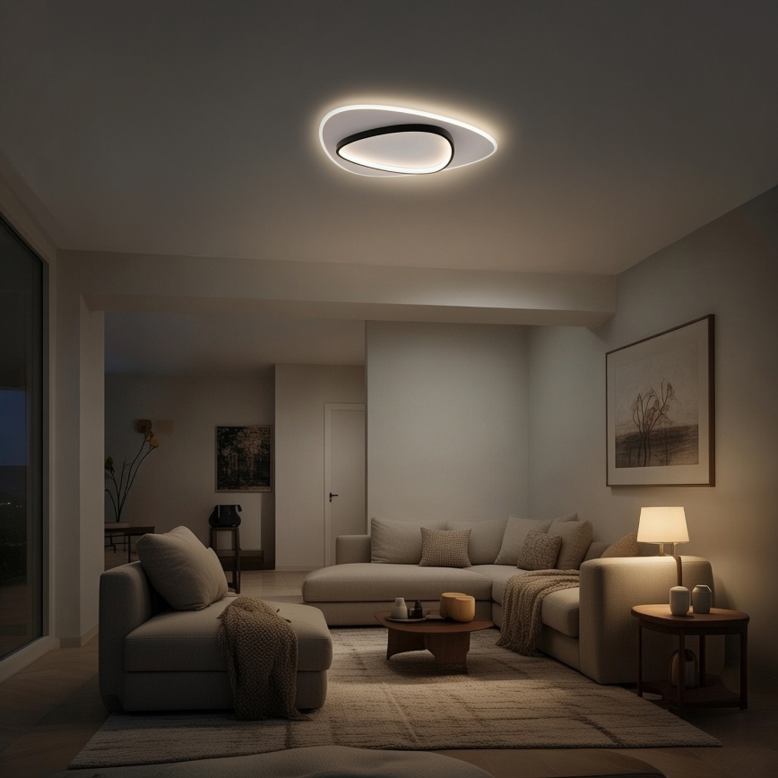 Brilagi - Ρυθμιζόμενο LED φωτιστικό οροφής FLARE LED/70W/230V 3000-6000K 55x55 cm λευκό/μαύρο + τηλεχειριστήριο