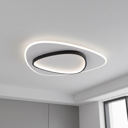 Brilagi - Ρυθμιζόμενο LED φωτιστικό οροφής FLARE LED/70W/230V 3000-6000K 55x55 cm λευκό/μαύρο + τηλεχειριστήριο