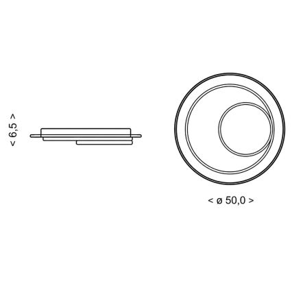 BRILAGI - Ρυθμιζόμενο φωτιστικό οροφής LED FLARE LED/70W/230V 3000-6000K Ø 50 cm λευκό/μαύρο + τηλεχειριστήριο
