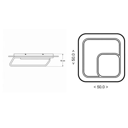 BRILAGI - LED ρυθμιζόμενο φωτιστικό οροφής FLARE LED/81W/230V 3000-6000K 50x50 cm λευκό/μαύρο + τηλεχειριστήριο
