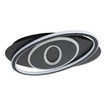Brilagi - Ρυθμιζόμενο LED φωτιστικό οροφής IRIS LED/78W/230V 3000-6000K 37x49 cm μαύρο + τηλεχειριστήριο