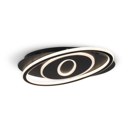 Brilagi - Ρυθμιζόμενο LED φωτιστικό οροφής IRIS LED/78W/230V 3000-6000K 37x49 cm μαύρο + τηλεχειριστήριο