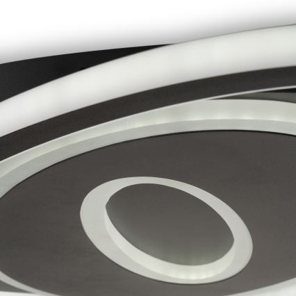 Brilagi - Ρυθμιζόμενο LED φωτιστικό οροφής IRIS LED/78W/230V 3000-6000K 37x49 cm μαύρο + τηλεχειριστήριο