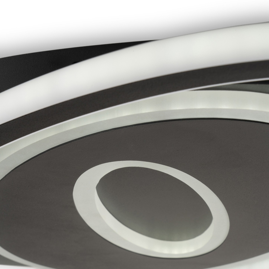 Brilagi - Ρυθμιζόμενο LED φωτιστικό οροφής IRIS LED/78W/230V 3000-6000K 37x49 cm μαύρο + τηλεχειριστήριο