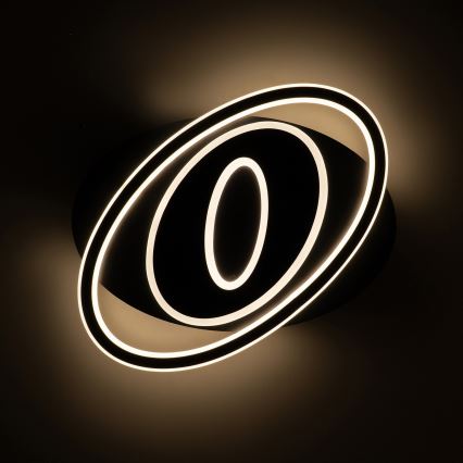 Brilagi - Ρυθμιζόμενο LED φωτιστικό οροφής IRIS LED/78W/230V 3000-6000K 37x49 cm μαύρο + τηλεχειριστήριο
