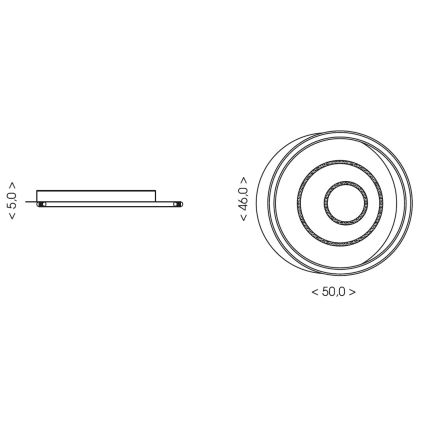Brilagi - Ρυθμιζόμενο φωτιστικό οροφής LED IRIS LED/83W/230V 3000-6000K 46x50 cm λευκό + τηλεχειριστήριο