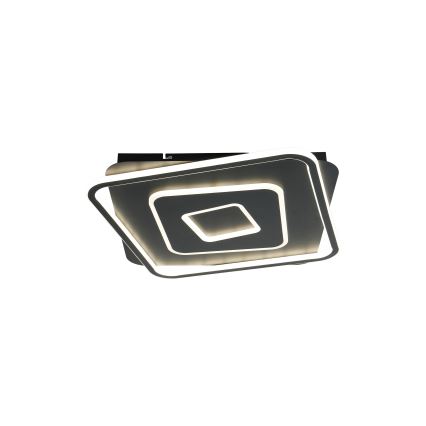 Brilagi - Ρυθμιζόμενο φωτιστικό οροφής LED IRIS LED/98W/230V 3000-6000K 50x50 cm μαύρο + τηλεχειριστήριο