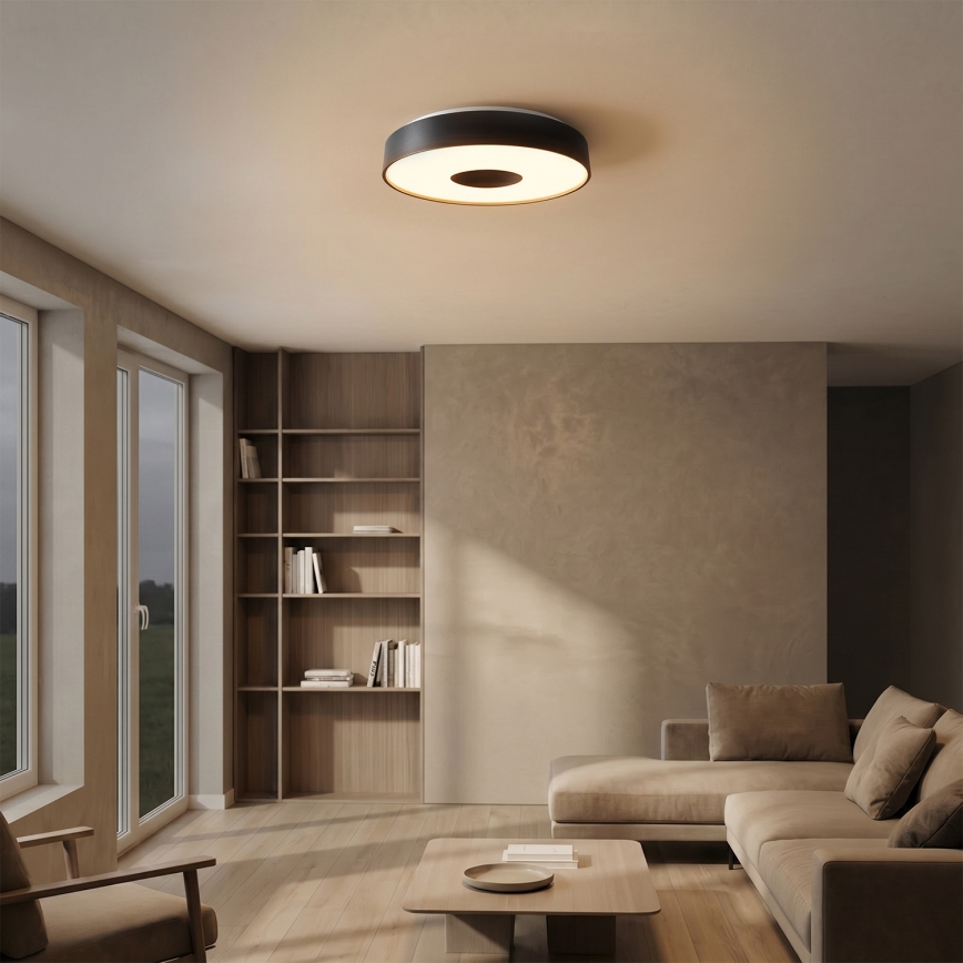 Brilagi - LED Ρυθμιζόμενο φωτιστικό οροφής JAMIS LED/48W/230V 3000-6500K Ø 39 cm μαύρο + τηλεχειριστήριο