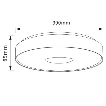 Brilagi - LED Ρυθμιζόμενο φωτιστικό οροφής JAMIS LED/48W/230V 3000-6500K Ø 39 cm μαύρο + τηλεχειριστήριο