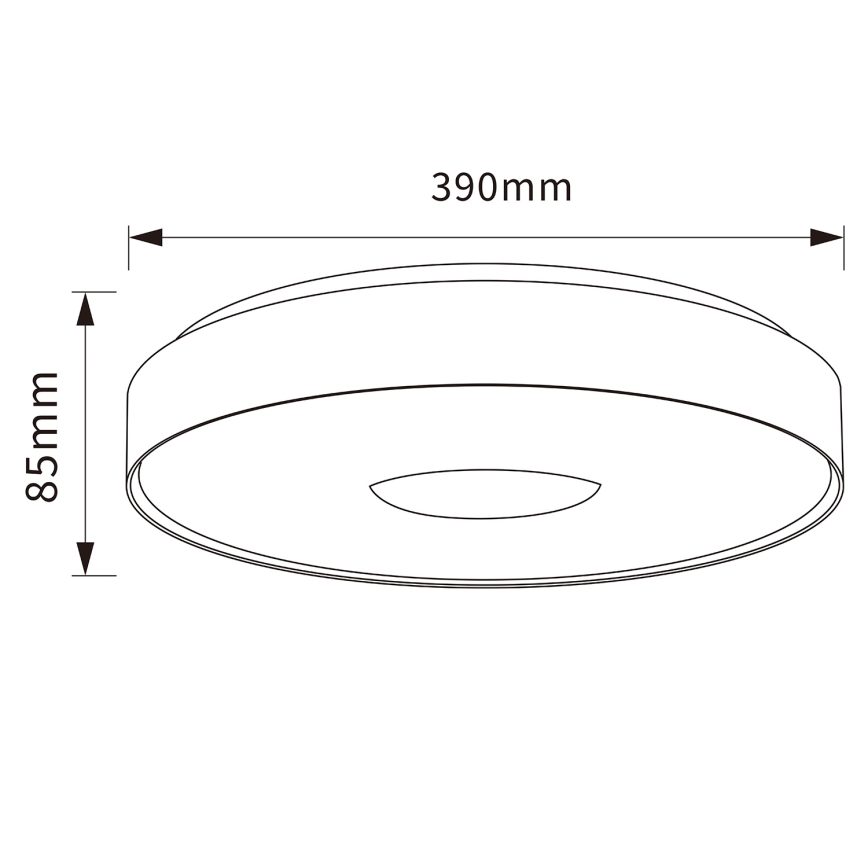 Brilagi - LED Ρυθμιζόμενο φωτιστικό οροφής JAMIS LED/48W/230V 3000-6500K Ø 39 cm μαύρο + τηλεχειριστήριο