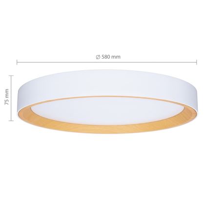 Brilagi - Ρυθμιζόμενο LED φωτιστικό οροφής LARIOS LED/72W/230V 3000-6500K λευκό διάμ. 59 cm + τηλεχειριστήριο