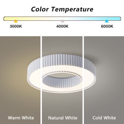 Brilagi - LED Ρυθμιζόμενο φωτιστικό οροφής LUMIX LED/48W/230V 3000-6000K λευκό Ø 50 cm + τηλεχειριστήριο
