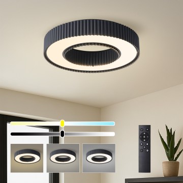 Brilagi - Ρυθμιζόμενο LED φωτιστικό οροφής LUMIX LED/48W/230V 3000-6000K μαύρο Ø 50 cm + τηλεχειριστήριο