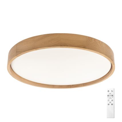 Brilagi - Ρυθμιζόμενο LED φωτιστικό οροφής MANAROLA REMOTE LED/36W/230V 3000-6500K Ø 51 cm δρυς + τηλεχειριστήριο