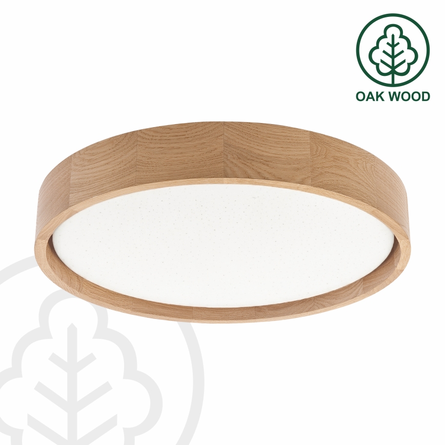 Brilagi - Ρυθμιζόμενο φωτιστικό οροφής LED MANAROLA SMART STARS LED/24W/230V 3000-6000K Wi-Fi Tuya Beacon Ø 41 cm δρυς + τηλεχειριστήριο