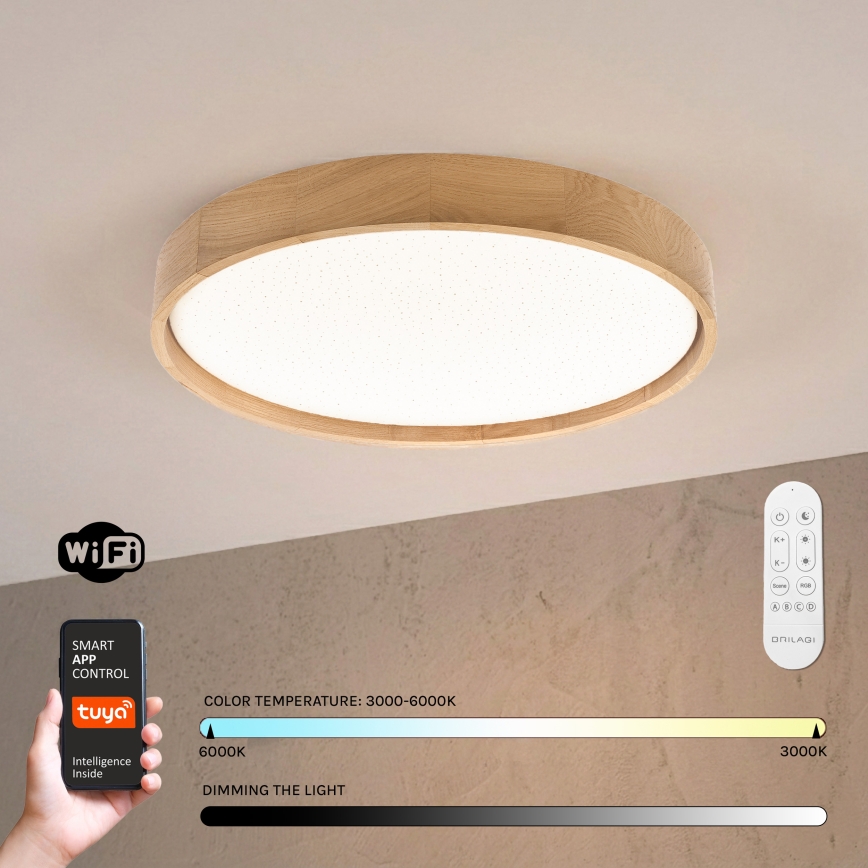 Brilagi - LED Ρυθμιζόμενο φωτιστικό οροφής MANAROLA SMART STARS LED/36W/230V 3000-6000K Wi-Fi Tuya Beacon Ø 51 cm + τηλεχειριστήριο