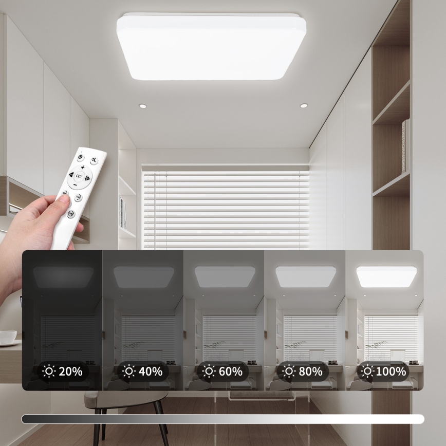 Brilagi - Ρυθμιζόμενο LED φωτιστικό οροφής MILKY WAY LED/24W/230V 3000-6500K 37x37 cm + τηλεχειριστήριο