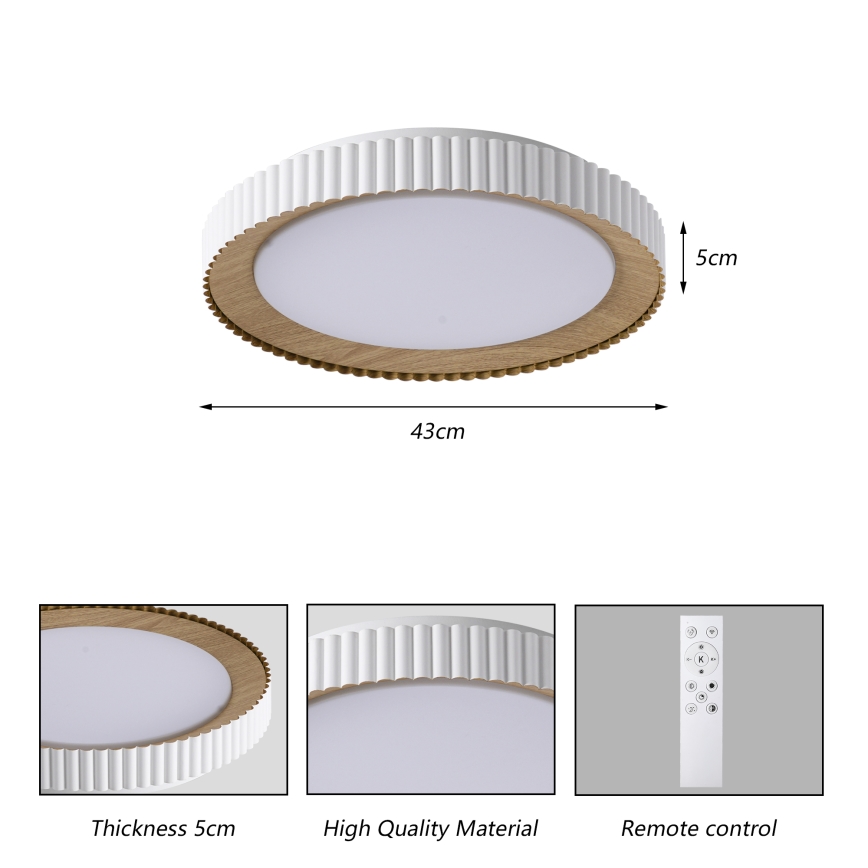 Brilagi - Ρυθμιζόμενο φωτιστικό οροφής LED NEXO LED/48W/230V 3000-6000K λευκό Ø 43 εκ. + τηλεχειριστήριο