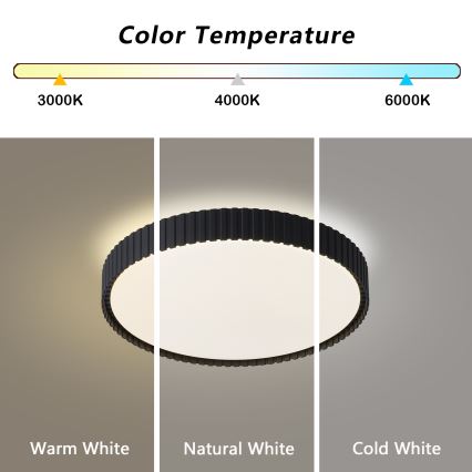 Brilagi - Ρυθμιζόμενο φωτιστικό οροφής LED ORINO LED/54W/230V 3000-6000K μαύρο Ø 43 cm + τηλεχειριστήριο