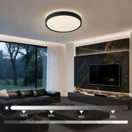Brilagi - Ρυθμιζόμενο φωτιστικό οροφής LED ORINO LED/54W/230V 3000-6000K μαύρο Ø 43 cm + τηλεχειριστήριο