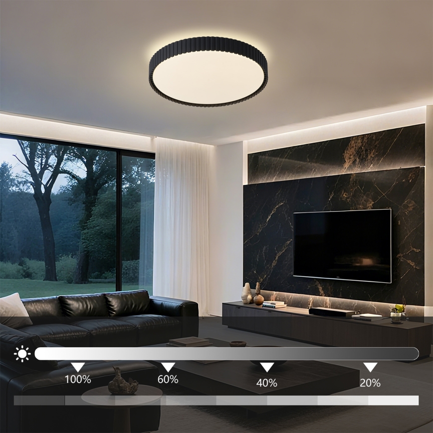 Brilagi - Ρυθμιζόμενο φωτιστικό οροφής LED ORINO LED/54W/230V 3000-6000K μαύρο Ø 43 cm + τηλεχειριστήριο