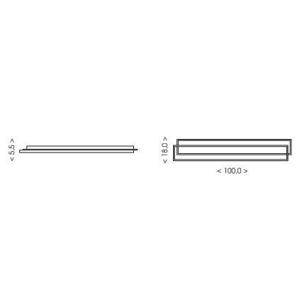 Brilagi - Ρυθμιζόμενο φωτιστικό οροφής LED OUTLINE LED/90W/230V 3000-6000K 18x100 cm λευκό/μαύρο + τηλεχειριστήριο