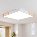 Brilagi - Ρυθμιζόμενο LED φωτιστικό οροφής PILANA LED/60W/230V 3000-6500K δρυς/λευκό 56x56 cm + τηλεχειριστήριο