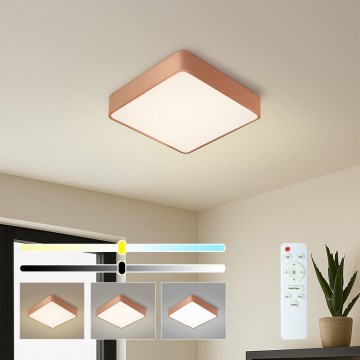 Brilagi - Ρυθμιζόμενο LED φωτιστικό οροφής POOL LED/36W/230V 3000-6000K 40x40 cm μπρονζέ + τηλεχειριστήριο