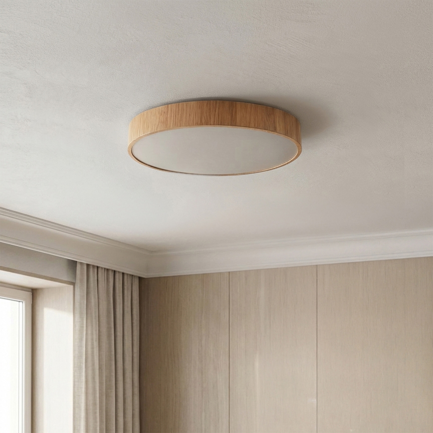 Brilagi - Ρυθμιζόμενο LED φωτιστικό οροφής POOL LED/36W/230V 3000-6000K, διάμ. 30 cm, φινίρισμα σε ξύλινο σχέδιο + τηλεχειριστήριο