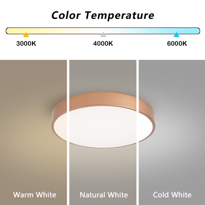 Brilagi - LED Ρυθμιζόμενο φωτιστικό οροφής POOL LED/48W/230V 3000-6000K Ø 40 εκ. μπρονζέ + τηλεχειριστήριο