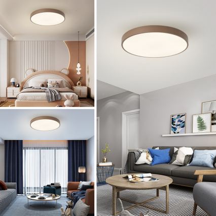 Brilagi - LED ρυθμιζόμενο φωτιστικό οροφής POOL LED/60W/230V 3000-6000K διάμ. 60 cm καφέ + τηλεχειριστήριο