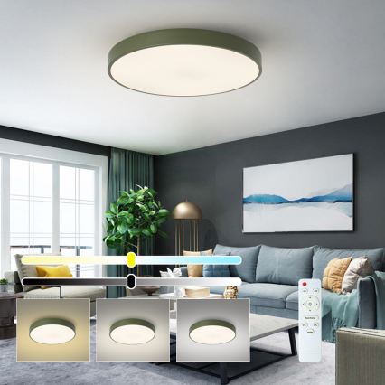 Brilagi - Ρυθμιζόμενο LED οροφής φωτιστικό POOL LED/60W/230V 3000-6000K διάμ. 60 cm πράσινο + τηλεχειριστήριο