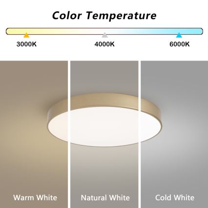 Brilagi - Ρυθμιζόμενο LED φωτιστικό οροφής POOL LED/60W/230V 3000-6000K Ø 50 cm χρυσό + τηλεχειριστήριο