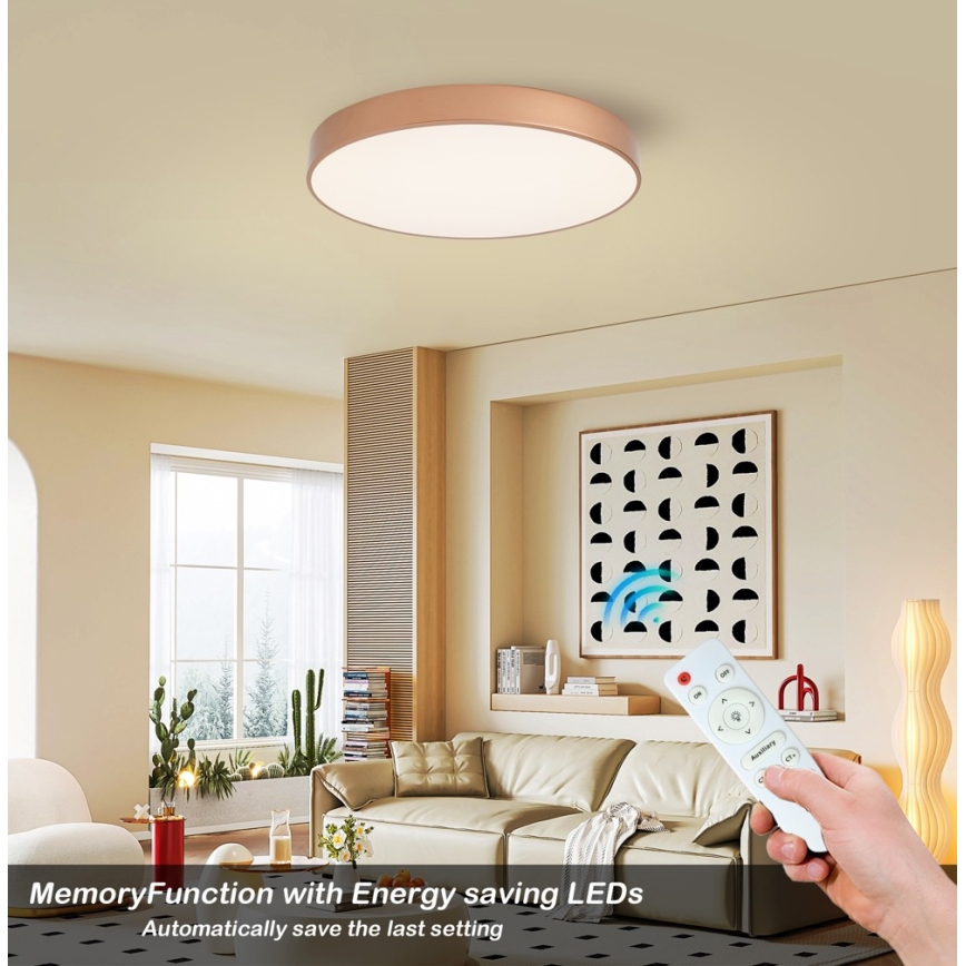Brilagi - Ρυθμιζόμενο LED φωτιστικό οροφής POOL LED/60W/230V 3000-6000K, διάμ. 60 cm, μπρονζέ + τηλεχειριστήριο